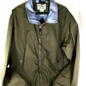L.L.Bean Mens Olive Green Full Zip Jacket Size XL